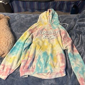 Tie dye virginity rocks sweatshirt